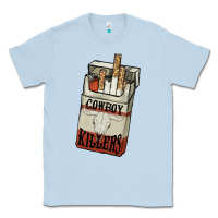 Dusty Blue Cowboy killers cigarette package Classic Tee - HowdyJamesFarm