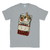 Heather Grey Cowboy killers cigarette package Classic Tee - HowdyJamesFarm