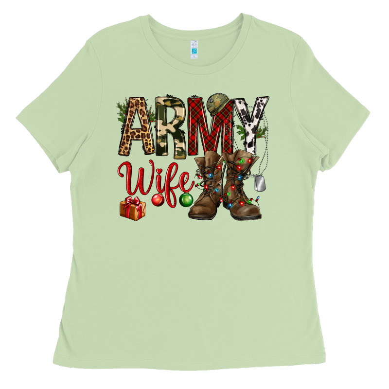 Christmas Army Wife Ladies Tee by NancyCooperArtShop | Teevron