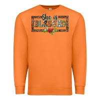 Carrot she is blesssed floral Premium Sweatshirt - BarkalooDesign