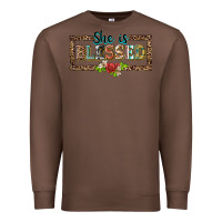 Chestnut she is blesssed floral Premium Sweatshirt - BarkalooDesign
