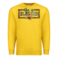 Lemon she is blesssed floral Premium Sweatshirt - BarkalooDesign