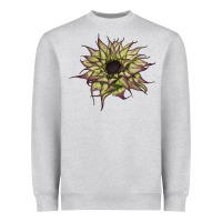 Heather Grey sun   fill purple sunflower Heavyweight Sweatshirt - LillyAllenDesigns