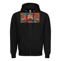 Black school bus leopard gemstone license plate Zipper Hoodie - Artiststas