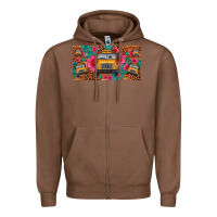 Chestnut school bus leopard gemstone license plate Zipper Hoodie - Artiststas