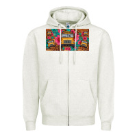 Oatmeal Heather school bus leopard gemstone license plate Zipper Hoodie - Artiststas