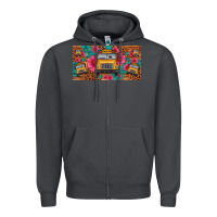 Smoke school bus leopard gemstone license plate Zipper Hoodie - Artiststas