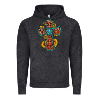 Vintage Black gemstone sunflower leopard cross Vintage Hoodie - OliviaCreatesArt