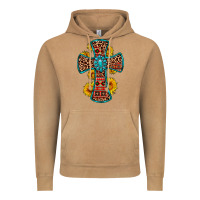 Vintage Camel gemstone sunflower leopard cross Vintage Hoodie - OliviaCreatesArt