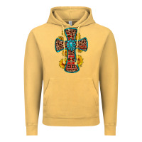 Vintage Mustard gemstone sunflower leopard cross Vintage Hoodie - OliviaCreatesArt