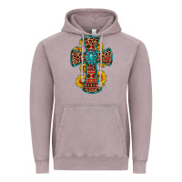 Gemstone Sunflower Leopard Cross Vintage Hoodie | Teevron