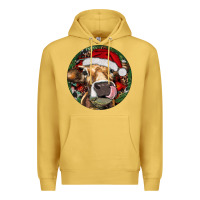 Antique Gold Hereford Cow Christmas Premium Hoodie - RanaPortraitStore