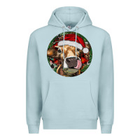 Blue Mist Hereford Cow Christmas Premium Hoodie - RanaPortraitStore