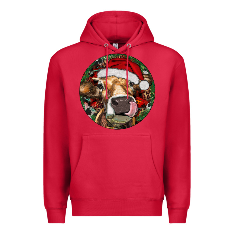 Hereford Cow Christmas Premium Hoodie by RanaPortraitStore | Teevron