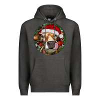 Charcoal Heather Hereford Cow Christmas Premium Hoodie - RanaPortraitStore