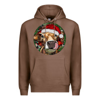 Chestnut Hereford Cow Christmas Premium Hoodie - RanaPortraitStore