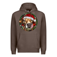 Coffee Hereford Cow Christmas Premium Hoodie - RanaPortraitStore