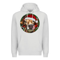 Dove Grey Hereford Cow Christmas Premium Hoodie - RanaPortraitStore