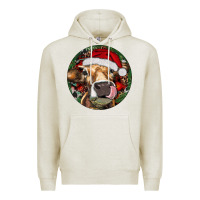 Oatmeal Heather Hereford Cow Christmas Premium Hoodie - RanaPortraitStore