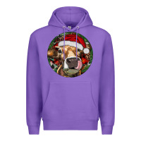 Purple Hereford Cow Christmas Premium Hoodie - RanaPortraitStore