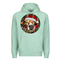 Seafoam Hereford Cow Christmas Premium Hoodie - RanaPortraitStore