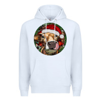 White Hereford Cow Christmas Premium Hoodie - RanaPortraitStore