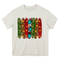 Cream christmas brushstrokes Heavy Core Tee - RanaPortraitStore