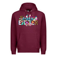 Burgundy Happy Easter Bunny Premium Hoodie - CowhideDigitalArt