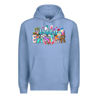 Colony Blue Happy Easter Bunny Premium Hoodie - CowhideDigitalArt