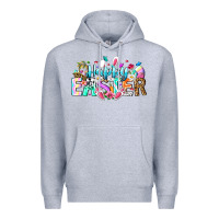 Heather Grey Happy Easter Bunny Premium Hoodie - CowhideDigitalArt