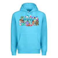 Ocean Blue Happy Easter Bunny Premium Hoodie - CowhideDigitalArt