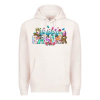 Pale Pink Happy Easter Bunny Premium Hoodie - CowhideDigitalArt