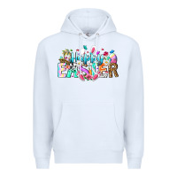 White Happy Easter Bunny Premium Hoodie - CowhideDigitalArt