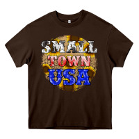 Chocolate Brown small town usa Heavy Core Tee - JahusDesignShop