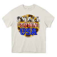 Cream small town usa Heavy Core Tee - JahusDesignShop