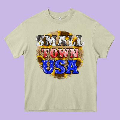 Small Town Usa Heavy Core Tee Designed By Jahusdesignshop