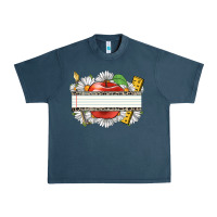 Midnight Navy floral teacher custom name Urban Heavy Tee - CowGirlArtShop