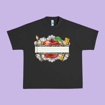 Floral Teacher Custom Name Urban Heavy Tee Designed By Cowgirlartshop