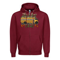 Burgundy this is how i roll school bus camouflage Zipper Hoodie - Artiststas