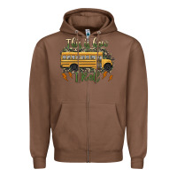 Chestnut this is how i roll school bus camouflage Zipper Hoodie - Artiststas