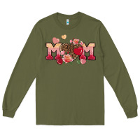 Army Green Valentine's Day mom Long Sleeve Tee - FaDigitalArtStudio