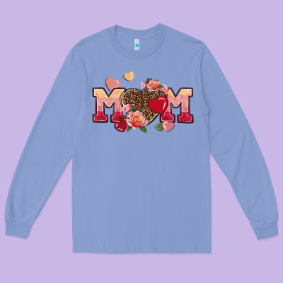 Valentine's Day Mom Long Sleeve Tee Designed By Fadigitalartstudio