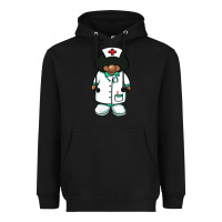 Black african nurse gnome afro hair Heavyweight Hoodie - BarkalooDesign