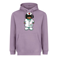 Lavender african nurse gnome afro hair Heavyweight Hoodie - BarkalooDesign