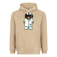 Mushroom african nurse gnome afro hair Heavyweight Hoodie - BarkalooDesign