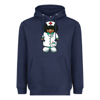 Navy african nurse gnome afro hair Heavyweight Hoodie - BarkalooDesign