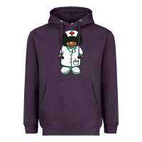 Plum african nurse gnome afro hair Heavyweight Hoodie - BarkalooDesign