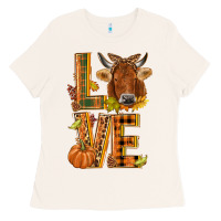 Bone Love fall cow Ladies Tee - NancyCooperArtShop