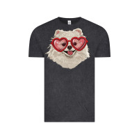 Vintage Black white pomeranian with love glasses Vintage Tee - RanaPortraitStore