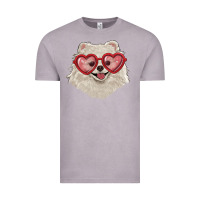 Vintage Zinc white pomeranian with love glasses Vintage Tee - RanaPortraitStore